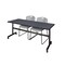 Kobe Rectangle Tables > Nesting Tables > Kobe Flip Top Table & Chair Sets, 72 W, 24 L, 29 H, Grey MKFT7224GY44GY - alternate 1